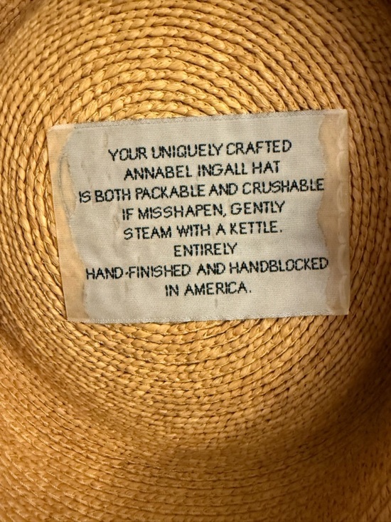 Annabel Ingall Handcrafted Straw Sun Hat Wide Brim Packable Made In USA main image 6